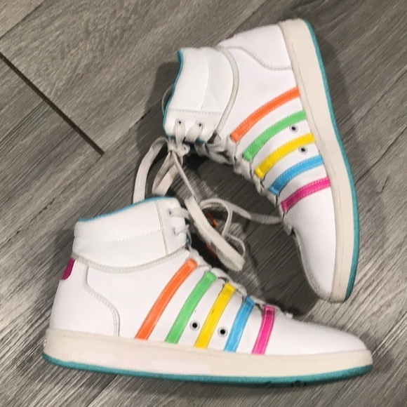 K-Swiss Varsity Rainbow Stripe Hi -Tops size 7 - Picture 3 of 7